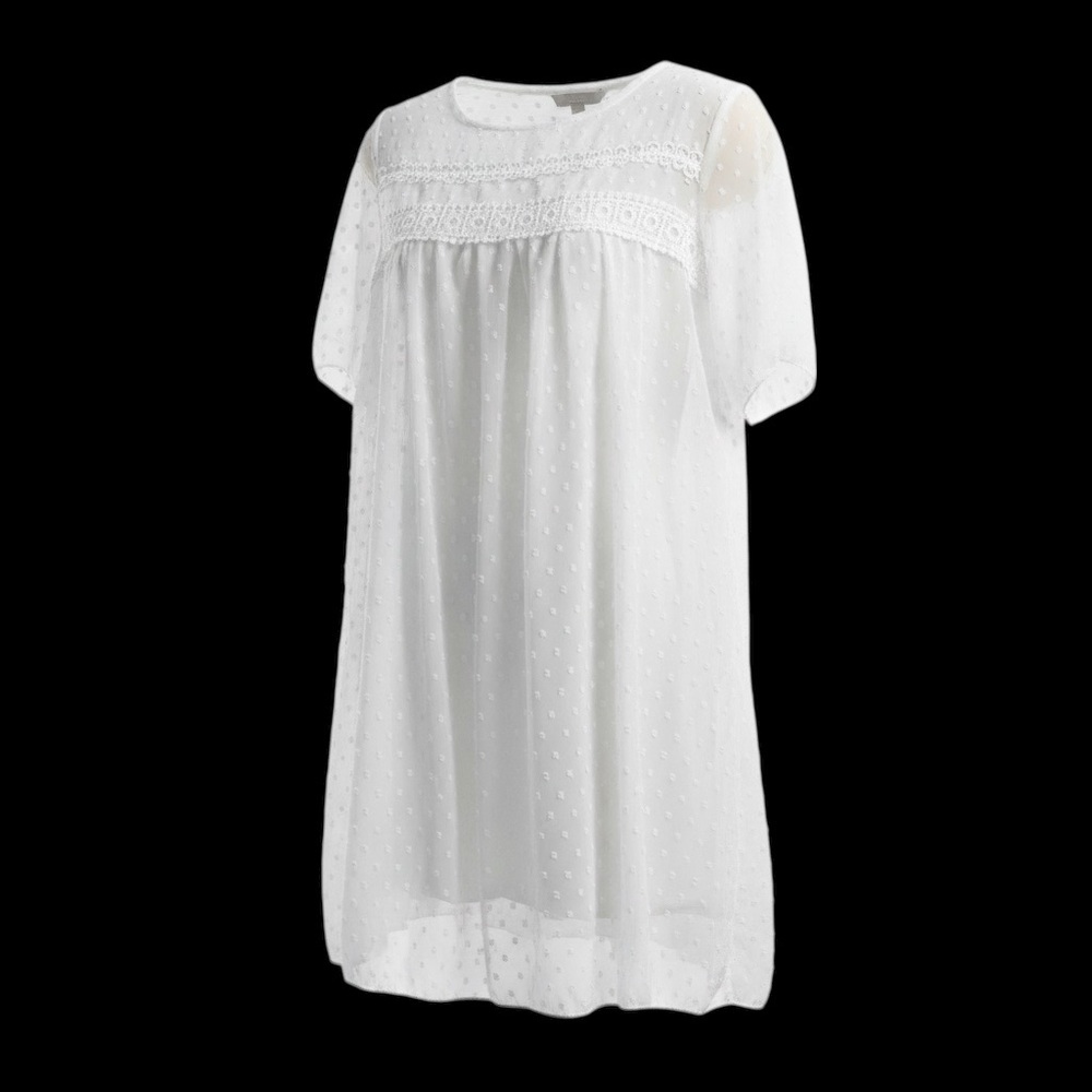 NWOT-White Sheer Lace Dress-Size Small